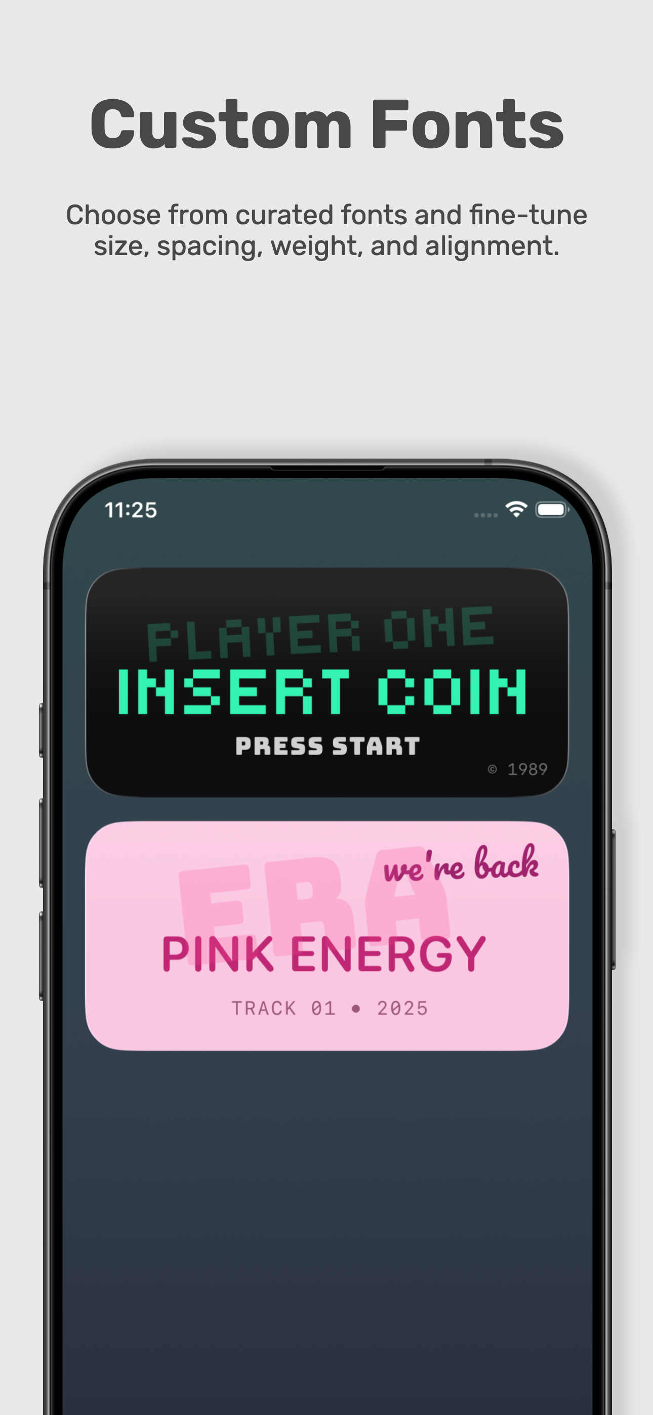 Text widget preview screenshot