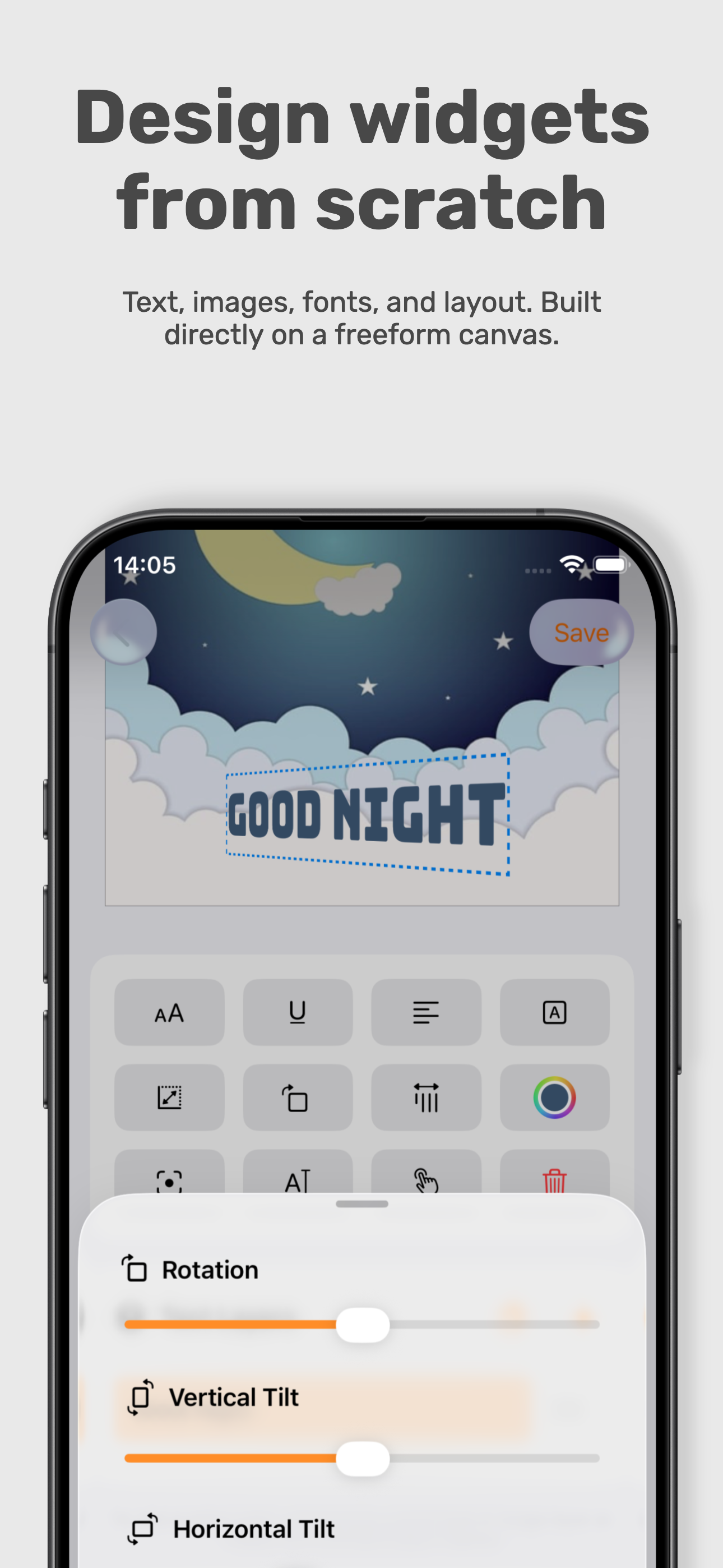 Text widget preview screenshot